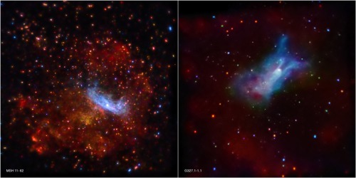 Two new Chandra images of supernova remnants reveal intricate structures left behind after massive s