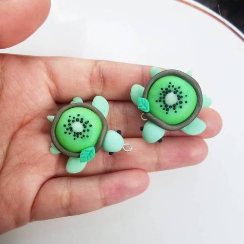 bright-eyes-hope:sosuperawesome:Succulent Turtles and Fruitles Charms by Claybie Charms on Instagram