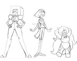 prismkidd:  [SKETCH] The Crystal Gems Some sketches of the Crystal Gems from a stream a few days back.I really like the way I drew Pearl a lot. 