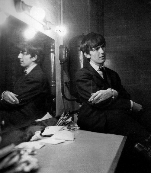 thebeatlesordie: George Harrison backstage, Granada Cinema, East Ham, London, 1963