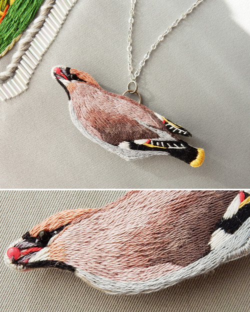 ..winter theme continues - the Waxwing birda little experiment with transformer: — brooch/pendant — 
