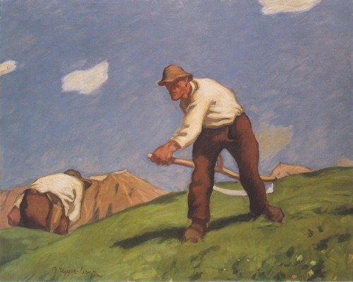 artist-egger-lienz: Zwei Bergmäher (zweite Fassung), 1913, Albin Egger-LienzMedium: canvas