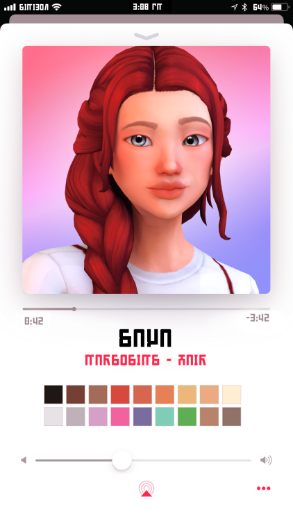 marsosims:saya hair;I’ve been meaning to make this hair since Island Living came out, so uh, here it