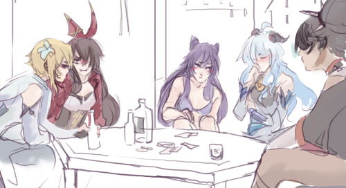 I add this awful second art (doodle) because GANQING and LumiAmberGirls play strip game (?)Keqing lo