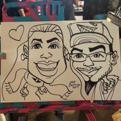 Doing caricatures at the  Pancakes &