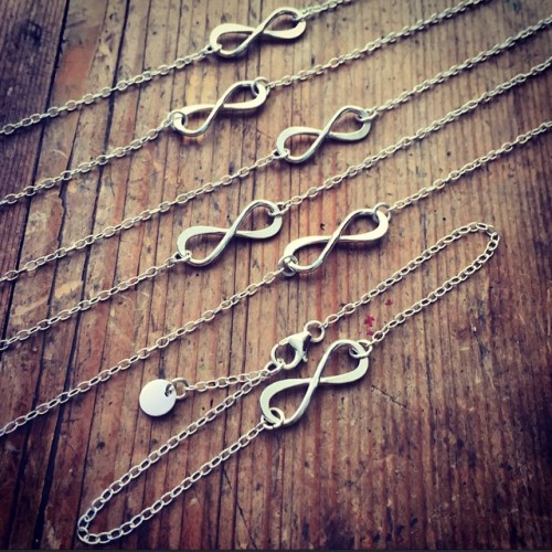 ✦☯☮ ▴ Sterling Silver Infinity Bracelets // A recent bespoke order for the #beautiful #bride @karisc