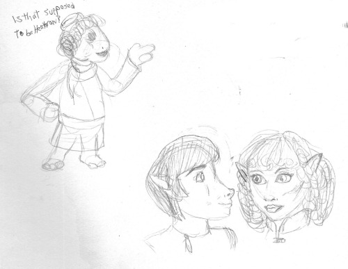 These started as sketches for a more complete drawing of Nyssa and Adric as gelflings, but it got aw