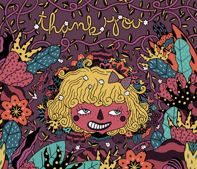 eatsleepdraw:  a little thank-you card design i illustrated!  wanna see more? find