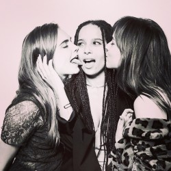 kyal89: Dakota Johnson with Cara Delevingne and Zoe Kravitz 