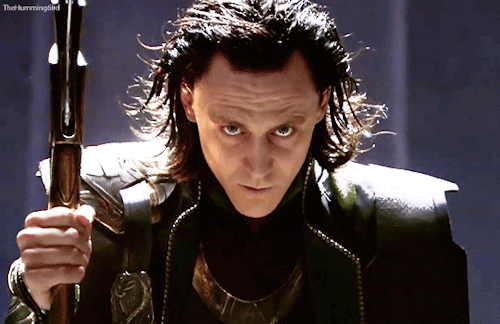 Tom Hiddleston as Loki on the set of The Avengers