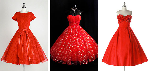 redrule:  vintagegal:  1950s Prom and Party Dresses: Red   Jack pot!