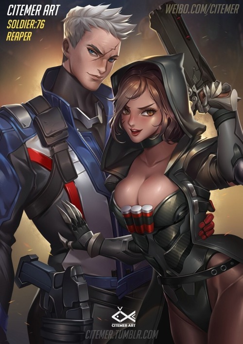 ladiesofoverwatch: Soldado and Reyna? www.artstation.com/artwork/gOmlP Best looking couple