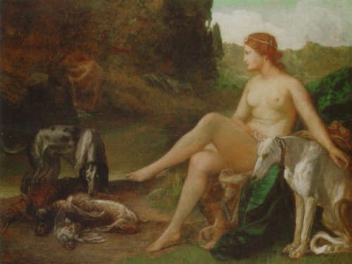 hildegardavon: Eduard Büchler, 1861-1958 Diana the huntress, 1931, oil on canvas, 85,1x109,9 cm