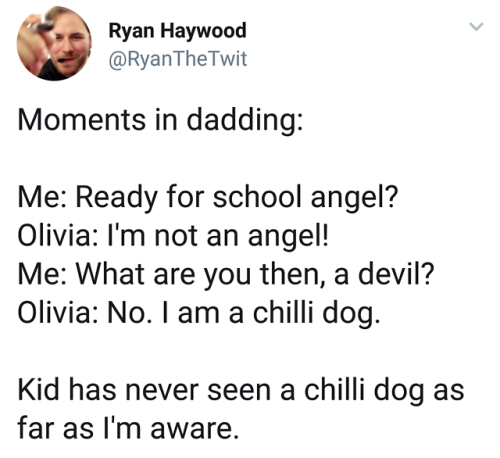ryanthecomputerguy:Olivia will be whatever she wants to be (I love this chili dog child)
