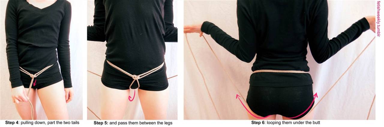 fetishweekly:  Shibari Tutorial: Hip-cross Harness♥ Always practice cautious kink!