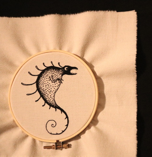 I embroidered another little monster! And today was my birthday and I turned 26 and had some nice ca