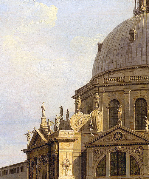 arthistoryclasses:Canaletto - Venice, Santa Maria della Salute [c.1740]