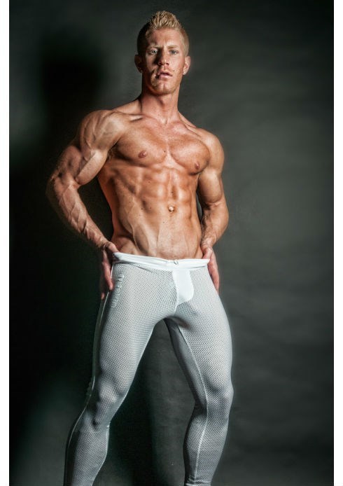 guys-with-bulges:  Nick DiCristina as captured by photographer Carl Proctor. The CMI model wears gear by Rufskin in these snaps designed by Hubert Pouches. (via Sticky)