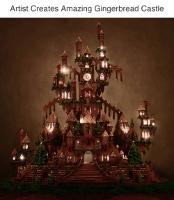 tastefullyoffensive:Holiday Gingerbread Castle