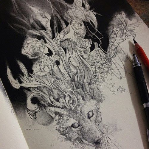 2headedsnake:  Sketchbook pages by Craww 
