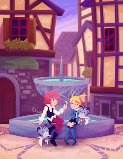 chromelxd:  Lauriam and Elrene (Marluxia and Larxene)My piece for the rarepair zine