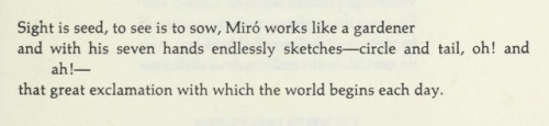 Octavio Paz, ‘The Fable of Joan Miró’, A Tree Within (trans. Eliot Weinberger)