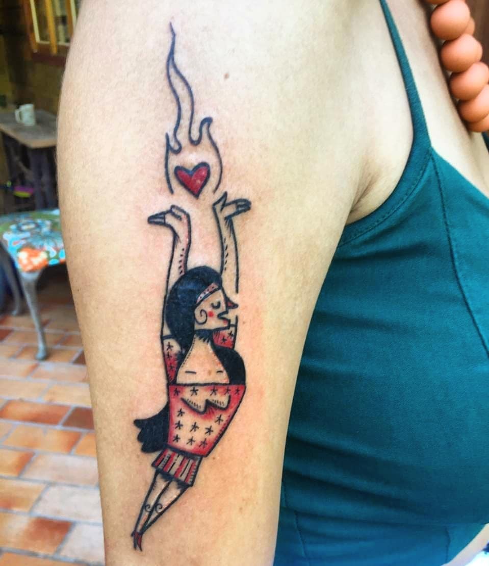 Tattoo Coração fogo