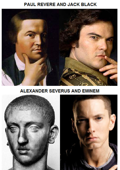 tastefullyoffensive:  Celebrities and Their Historical Doppelgangers [via]Previously: