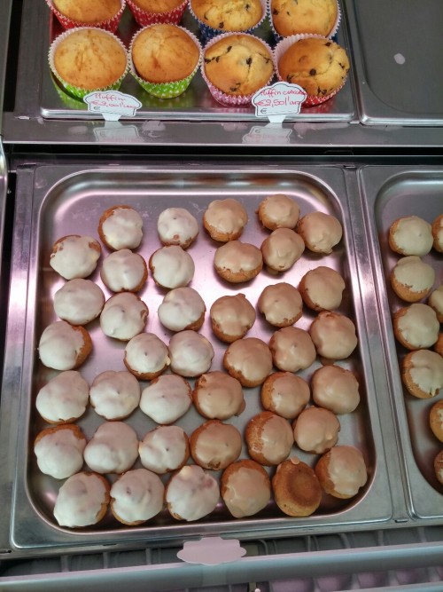 Muffins,  patisserie,  ice cream biscuits and many other things…  Yummiest work ever!