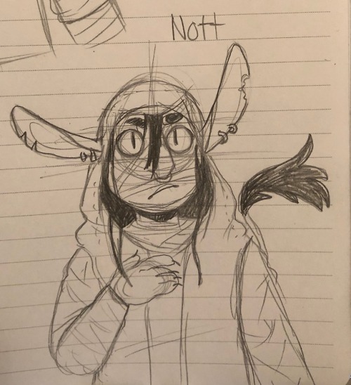 grim-aesthetician: (ID: Two drawings on lined paper of Caleb Widowgast and Nott from Critical Role. 