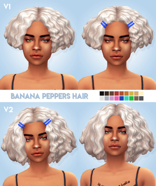 witchingreblogs: nucrests:   Banana Peppers Hair by @simmerstesia  recolored in Witching Hour defaul