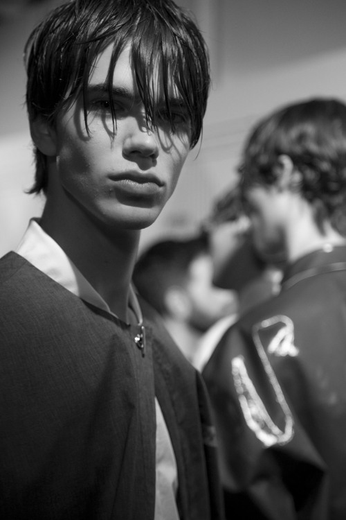 Sam Steele photographed by Illa Bonany backstage at Isometric Spring/Summer 2016