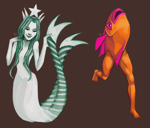 i only did 2 mermays this year u.uthe first one’s theme is coffee! starbucks and dunkin! (yes dunkin