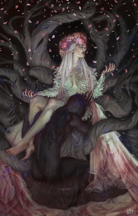 “Spring in the Underworld” - I was playing around with the ideas of the softness and darkness contra