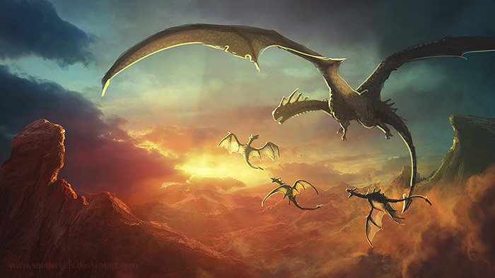 dailydragons:  Dragon Babies by vandervals (website | DeviantArt)