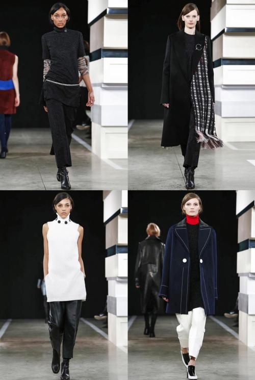 Aleah Morgan, Amanda Murphy, Sasha, and Tilda Lindstam walk Edun Fall 2015