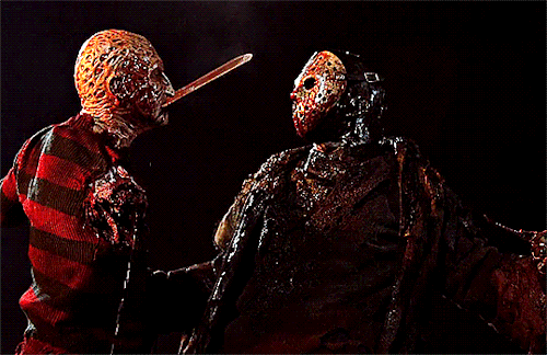 horrorgifs: 10 ICONIC DUOS IN HORROR MOVIES Freddy Krueger and Jason Voorhees - Freddy vs Jason (200