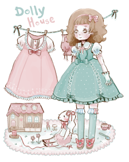 nina-merry:  Super old drawing; it was for a lolita fashion show!