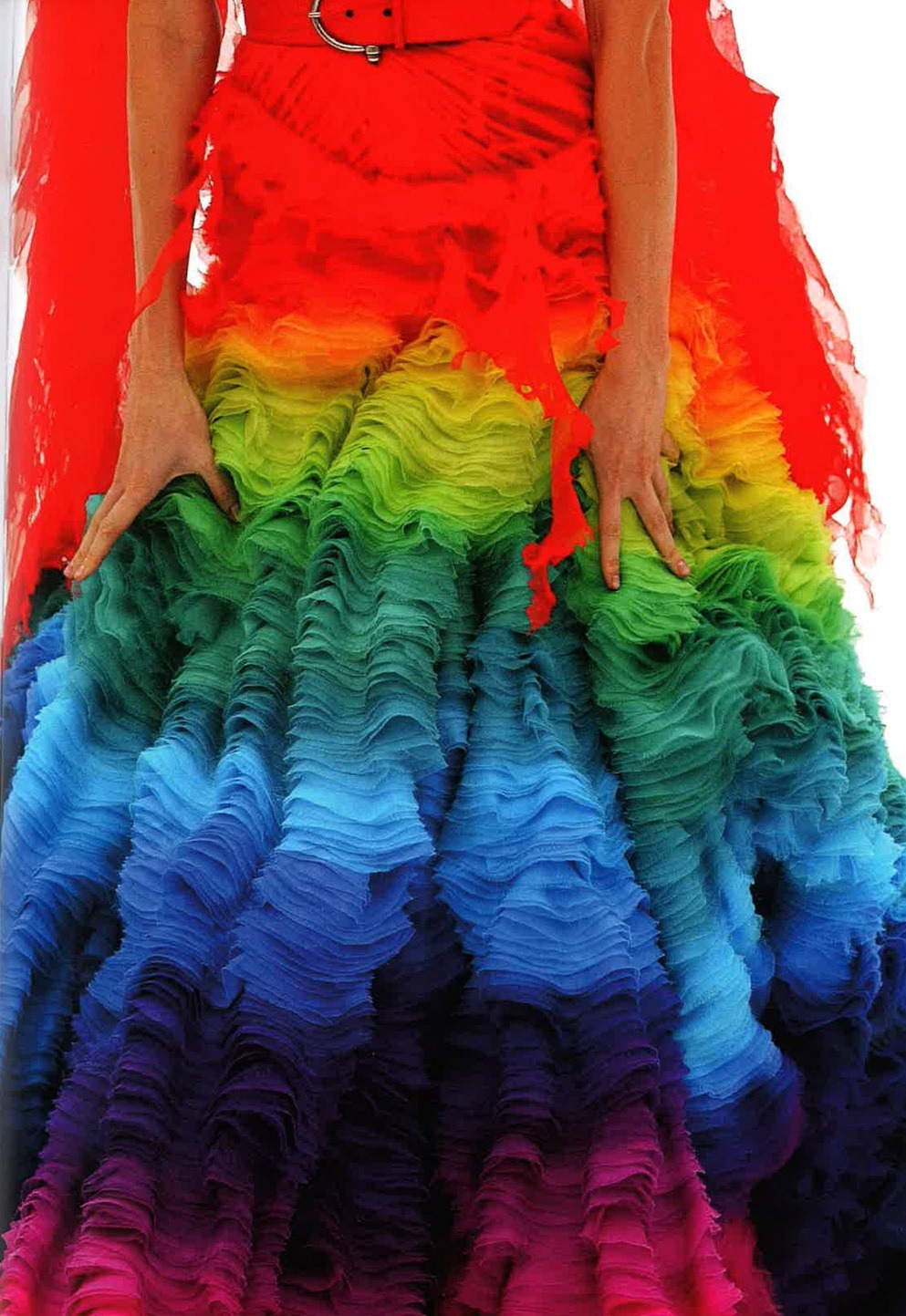 alexander mcqueen rainbow dress