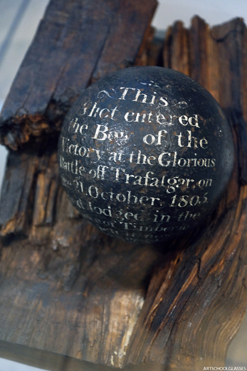 artschoolglasses:Cannonball that struck the HMS Victory in the Battle of TrafalgarNational Maritime 