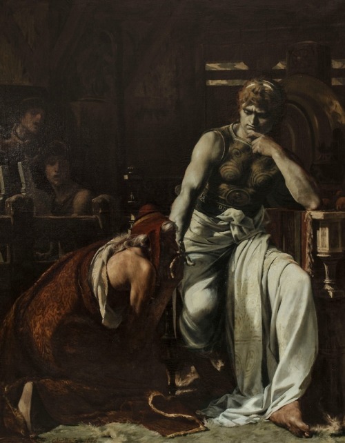 hadrian6:Priam Asking Achilles for the Body of Hector. 1876. Theobald Chartran. French 1849-1907. oi