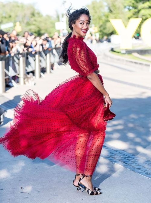 Laura Harrier in Khaite at the 2019 CFDA Fashion Awards