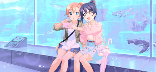  RECOLORED |  Aquarium ↳ ☆ ° Honoka + Nico ♡ ° ☆ 