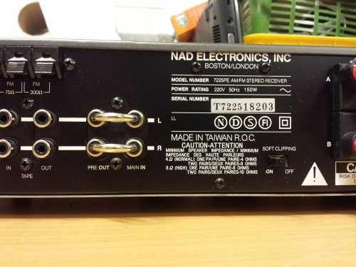 NAD 7225PE Power Envelope Stereo Receiver, 1986