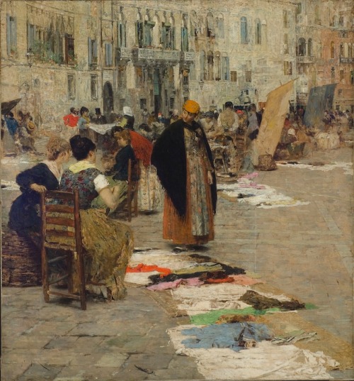 Giacomo Favretto: Market in Campo San Polo, Venice, 1884/85