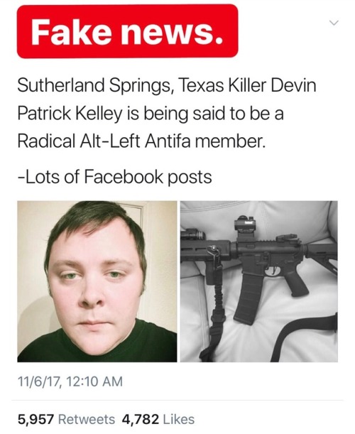 Fake news about the Texas church shooting is spreading across social mediaFake images of his Faceboo