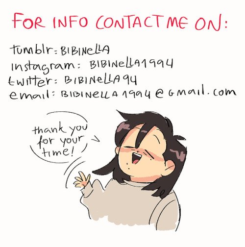 bibinella:Hi guys, I’m back again with commissions! I need money for a thing I wanna do this year an