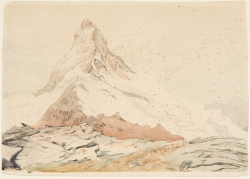 artist-john-ruskin: The Matterhorn, John Ruskin, 1849, Harvard Art Museums: DrawingsHarvard Art Muse