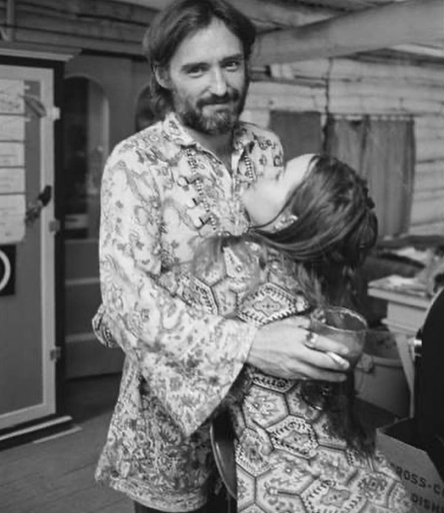 Dennis Hopper with Michelle Phillips of The Mamas & The Papas (They wed on October 31, 1970 and were husband and wife for 