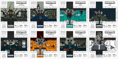 The 8 Zombie character paper toys